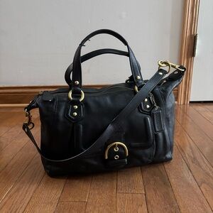 COACH 2013 Black Leather Campbell Satchel with Detachable Shoulder Strap